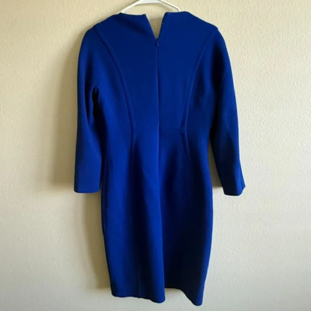 Michael Kors Blue Virgin Wool Knee-Length Dress